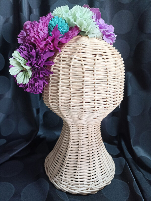 Diadema de flores de flamenca VER1