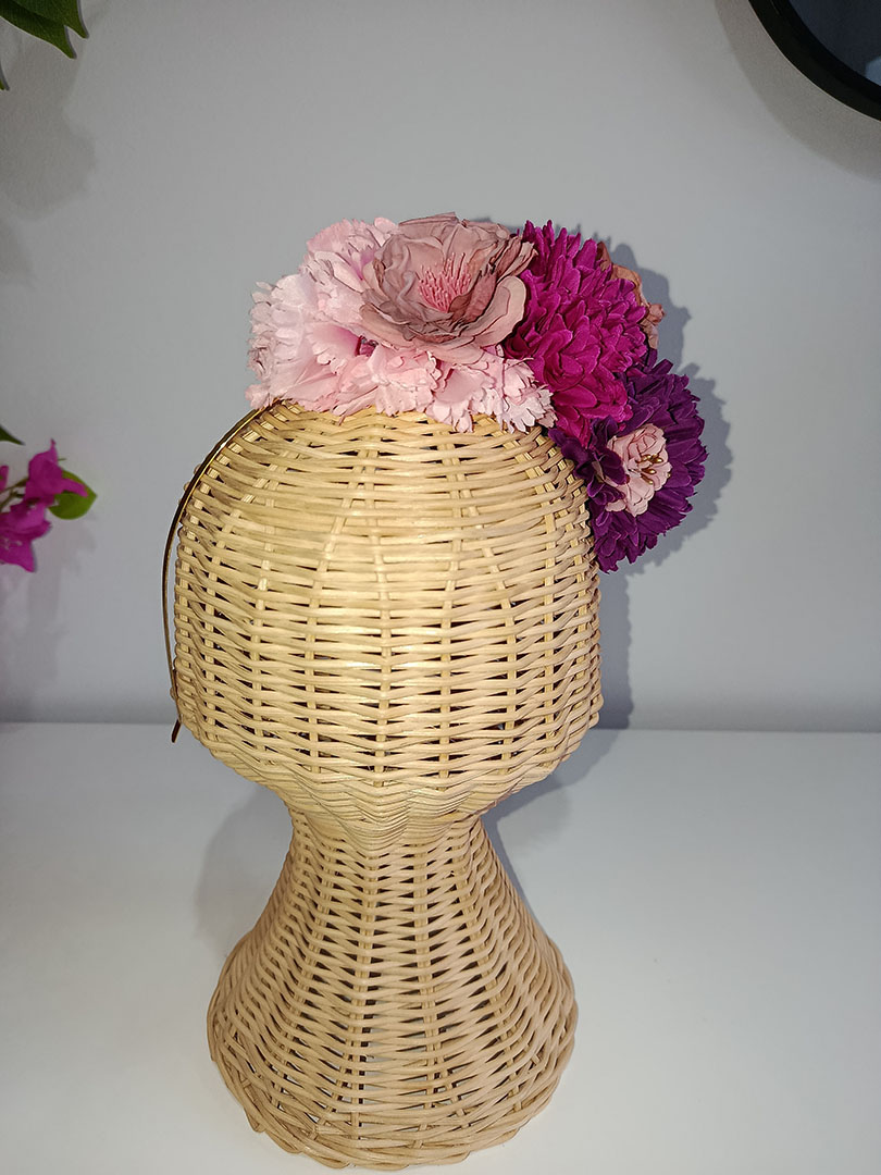 Diadema de flores de flamenca RGB